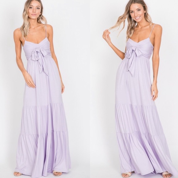Dresses & Skirts - ✨JUST IN✨FRONT TIE RUFFLED LILAC MAXI DRESS
